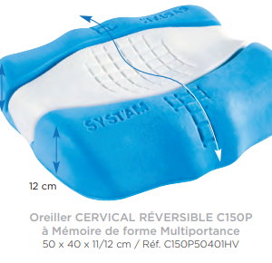 oreiller cervical réversible